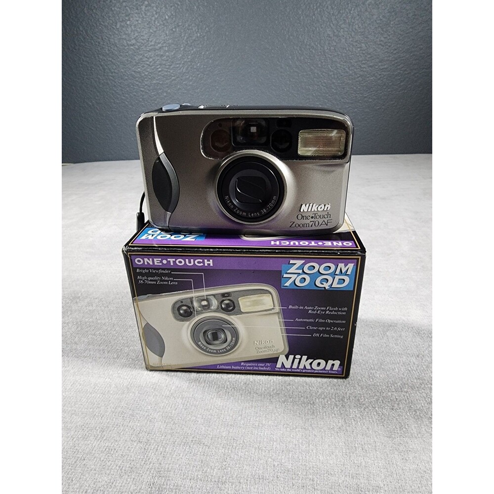 Nikon One Touch Zoom 70 QD 35mm Film Camera Point Shoot WORKS